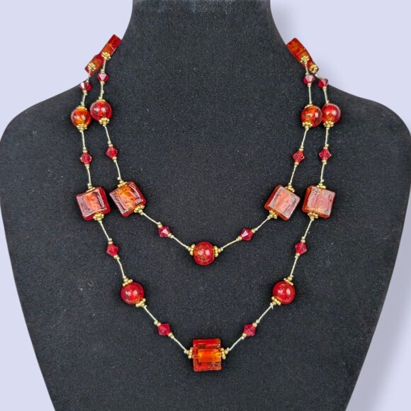 (2/$20) 2-Strand Glass Beaded Necklace - Picture 1 of 5
